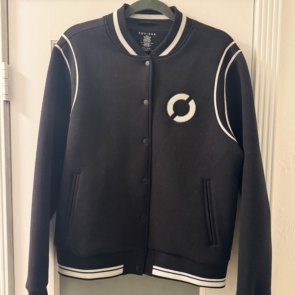 Black Varsity Jacket with White Accents